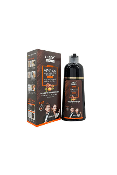 LASER WHITE Argan Shampoo Brown 420ml (802106) --- ليزر وايت شامبو صبغة الشعر بنى 420 مل (802106)