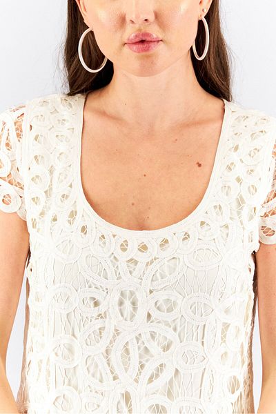 Ralph Lauren Women Lace Sleeveless Mini Dress, Cream