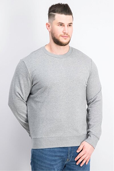 Tchibo Men Crew Neck Heather Sweatshirt, Grey