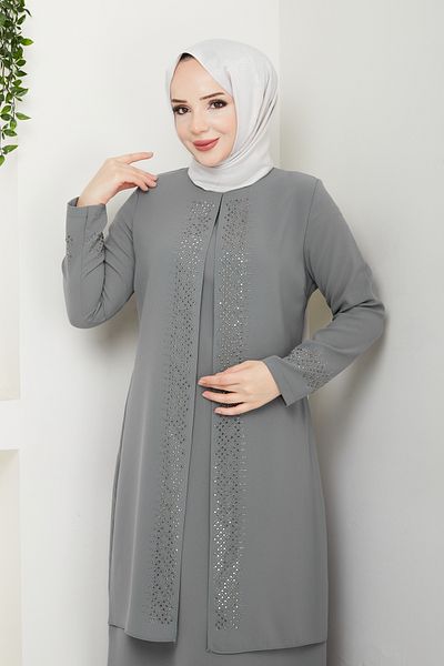 ESLEMNUR Plus Size Mother Dress with Sprinkled Stones