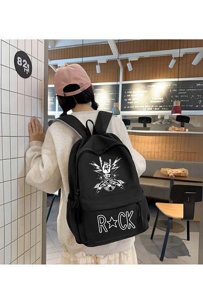 Touz Moda Rock Printed School, Classroom, Course Backpack