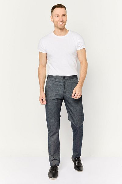 Gant Men Regular Fit Chambray Print Stretchable Chino Pant, Heather Navy