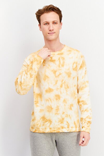 Weatherproof سترة رجالية برقبة دائرية وأكمام طويلة، برتقالية اللون