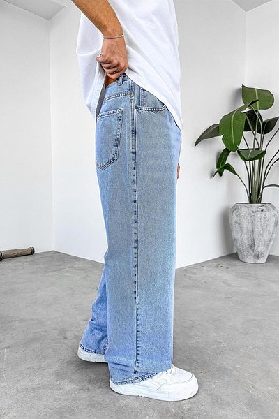 HAFKAGİYİM Μαλακό Ice Blue Basic Old School φαρδύ παντελόνι