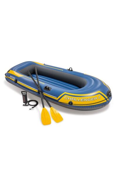 OEM Barca gonflabila cu vasle pentru 2 persoane, Intex Challanger2 Albastru, ...