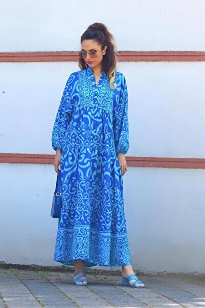 Ritnice Prive Γυναικείο Μακρύ Φόρεμα Aden Blue Katleya