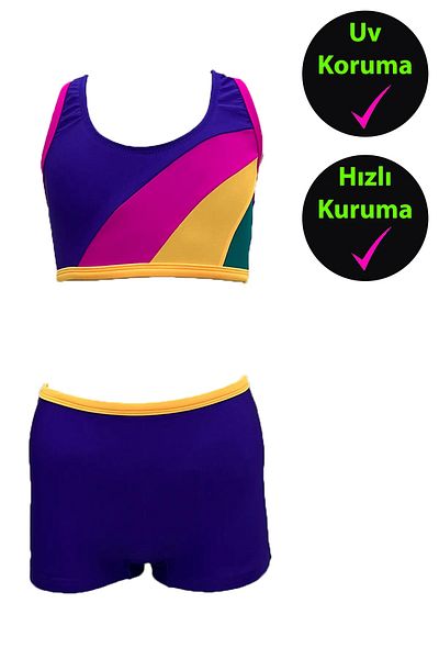 CUPSEA Set bikini fete Lycra - înotător cu pantaloni scurți
