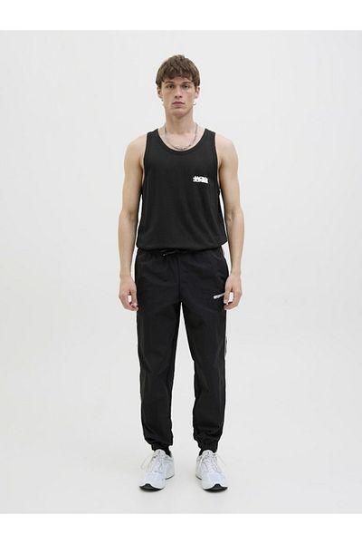 Jack & Jones Men's Black Jcosago Small Logo Slub Tank Top Undershirt 12276727-Black