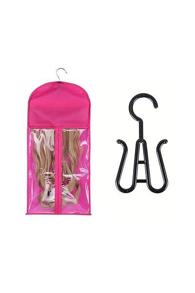 animis beauty Wig stand with protective bag, Pink