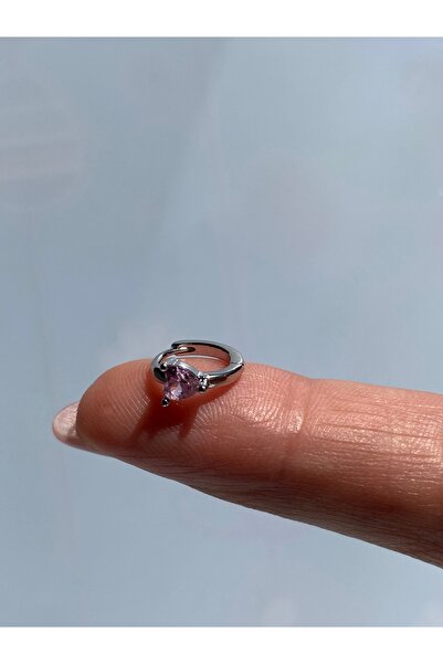 kurukafagift Çelik Halka Pembe Taşlı Piercing Helix Tragus Lob Kıkırdak