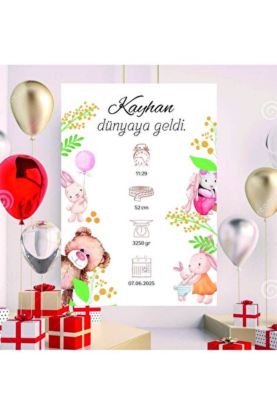 Home Kişiye Özel Hoşgeldin Bebek Afiş Bebek Odası Duvar Pankart 70x100 cm
