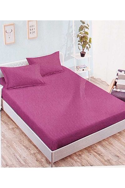 Pucioasa Double bed linen, Damask, Sulphur, 6 pieces, Fitted sheet 230x250 cm
