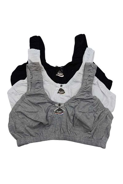 BEYAZTOPTAN 100% Cotton 3-Pack Asortment Bady Bra