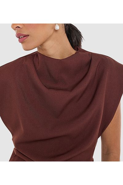 BCBG BROWN WOMEN-WOVEN BLOUSE