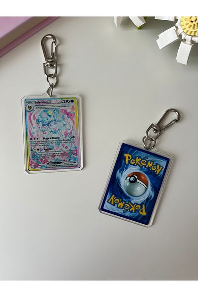 Hara Company Pokemon Tcg Sylveonex Pokemon Card Keychain / Bag Charm