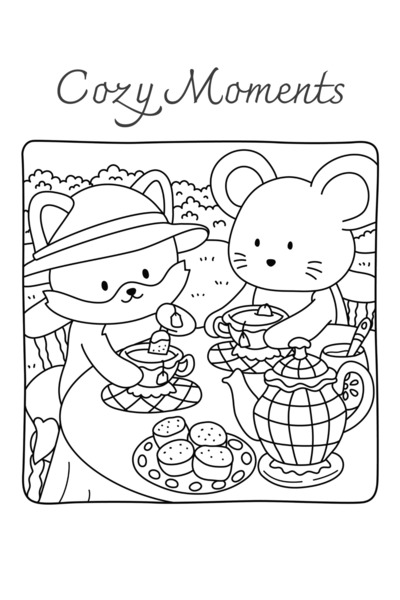Co Carte de Colorat Cozy Moments - Animale Dragalase - Aventuri in Culori / Relaxare Adulti si Copii
