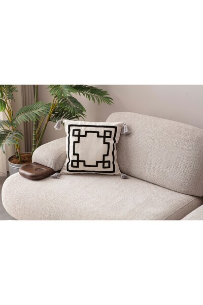 dekomall home & living Tasseled Punch Embroidered Throw Pillow Cover Key 43X43 cm