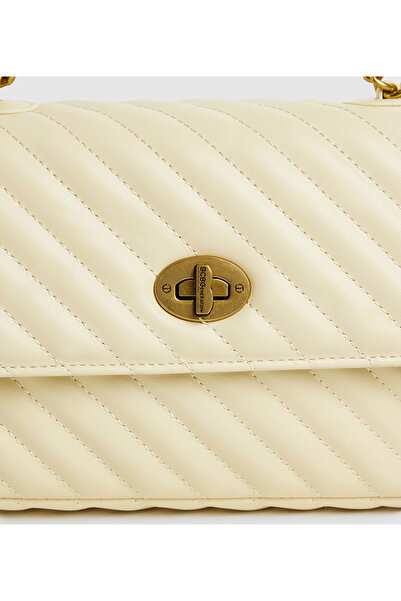 BCBG Off White Quilted Shoulder Bag