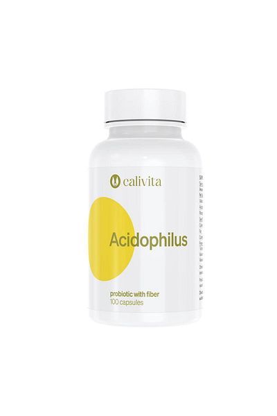 Calivita Acidophilus, Supliment alimentar probiotic cu acidophilus și fibre (100 capsule) - Calivita