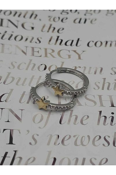 YUGENCONCEPT Gold/Silver Mix Star Steel Earrings