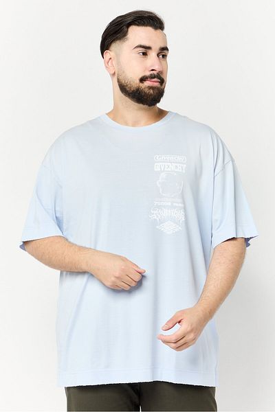 Givenchy Men Crew Neck Short Sleeve Graphic Print T-shirt, Blue
