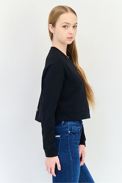 Lyle & Scott Women Round Neck Long Sleeve Brand Logo Sweatshirt, Black