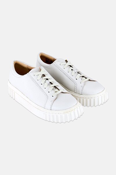 CLARKS Women Standard Mayhill Walk Lace Up Casual Shoes, Off White