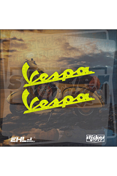 Sticker Works Vespa Sticker - 2 Adet