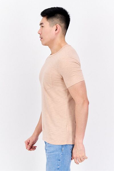 GAP Men Crew Neck Short Sleeves Heather T-shirt, Peach