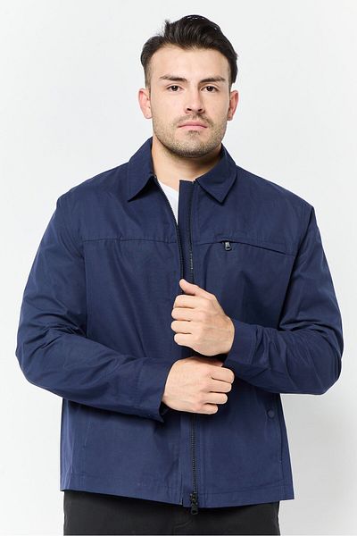 Esprit Men Solid Full Zip Jacket Shirts, Navy