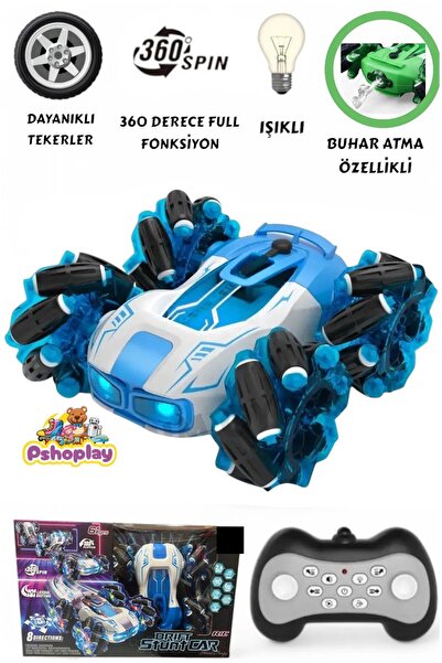 Pshoplay Kumandalı Işıklı Müzikli Drift Akrobat Araba – 360° Dönüş, Şarjlı ve...