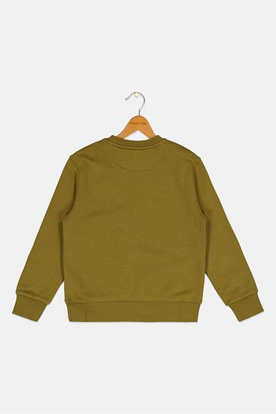 Esprit Kids Boy Long Sleeves Brand Logo Sweatshirt, Olive