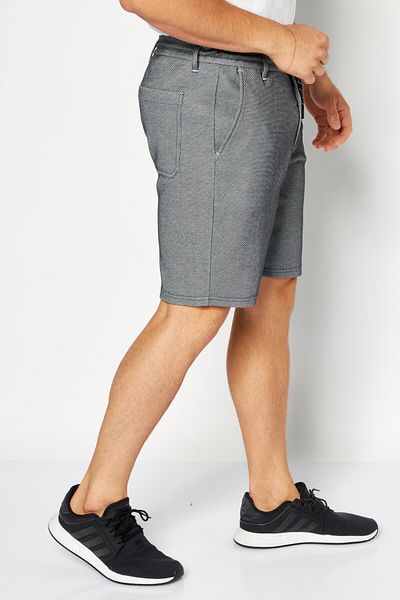 CELIO Men Plaid Basic Shorts, Grey/navy