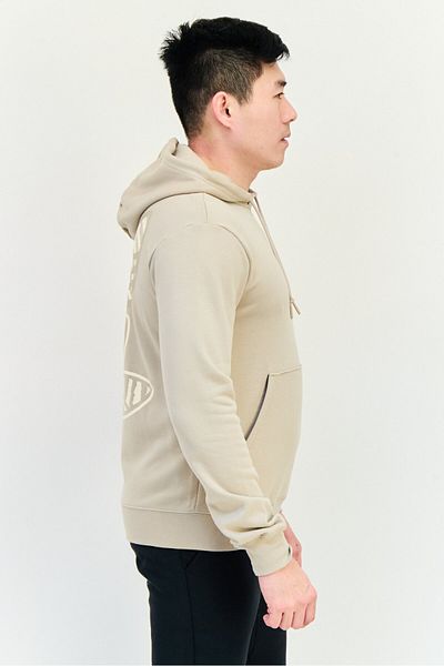 adidas Men Sportswear Fit Embroidered Logo Outdoor Hoodie, Beige