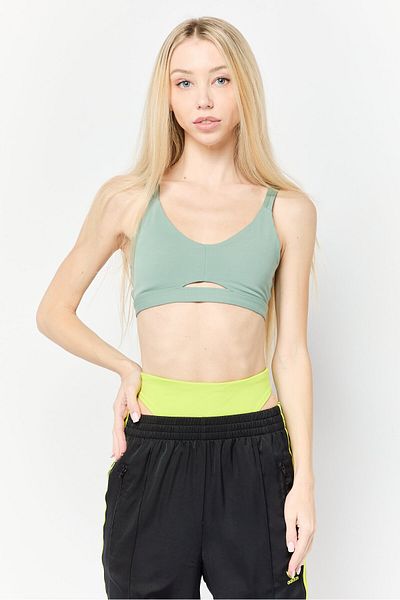 adidas Women Brand Logo Padded Sports Bra, Sage Green