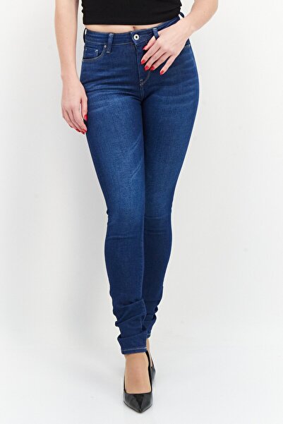 Pepe Jeans Women Skinny Fit Washed Stretchable Jeans, Blue