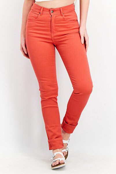 Cimarron Women Slim Fit Plain Stretchable Jeans, Red