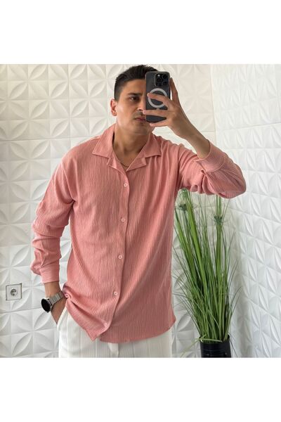 WENMİNG Καλοκαιρινό πουκάμισο από ύφασμα Crinkle ελαστικό ύφασμα