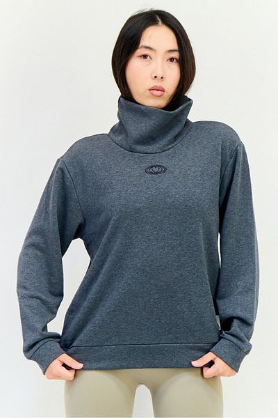 adidas Women Sportswear Fit Long Sleeve Outdoor Sweatshirt, Dark Grey