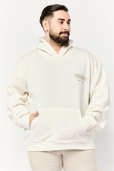 Originals by Brooklyn Cloth Men Graphic Print Long Sleeve Hoodie, Cream