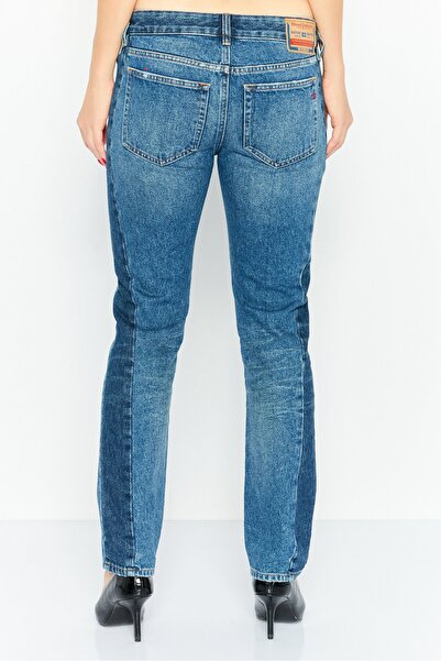 Diesel Women Slim Fit Low Waist Washed Non-Stretchable Denim, Blue
