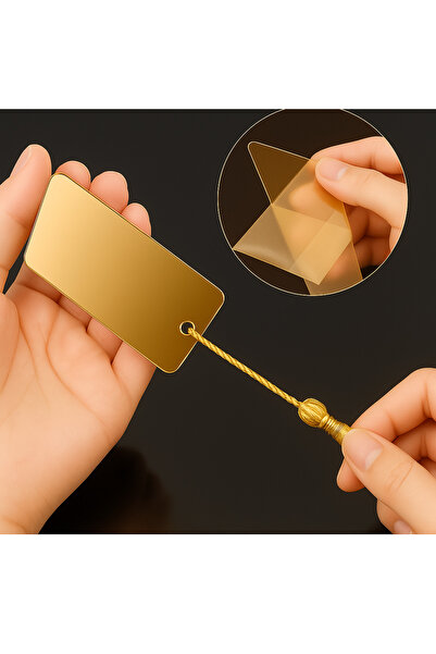 Pleksi Marketi مجموعة من 15 حامل كتب أكريليك - مرآة ذهبية وتصميم أنيق - بدون ...