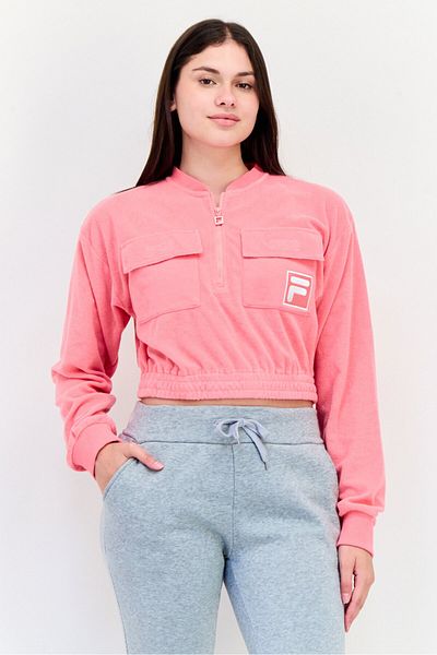 FILA Women Sportswear Fit Full Size Outdoor Sweatshirt, Pink