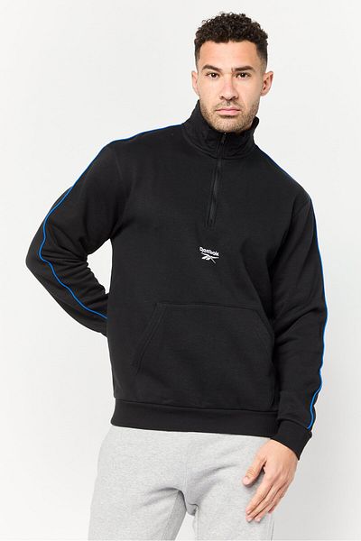 Reebok Men Sportswear Fit Long Sleeve Outdoor Sweatshirt, Black