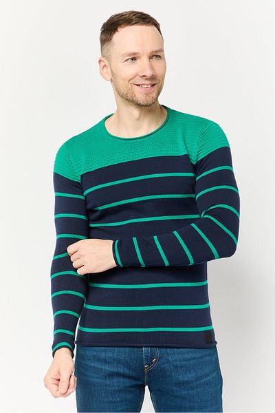 Guess Men Round Neck Stripe Sweater, Multicolor
