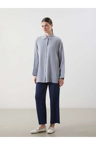 LC Waikiki Cămașă pentru femei LCW Modest Gri Modal Blended Tunica