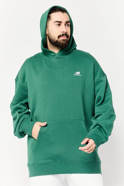 New Balance Men Relaxed Fit Long Sleeves Outdoor Hoodie, Dark Green