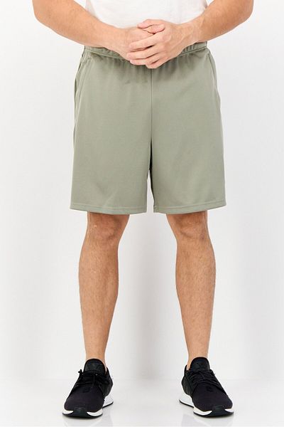adidas شورت تدريب رجالي رياضي Fit 7 Inseam، فضي حصوي