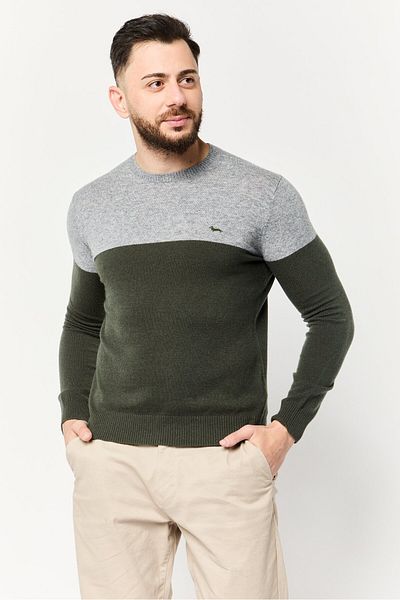 Harmont & Blaine Men Crew Neck Two-tone Sweater, Multicolor