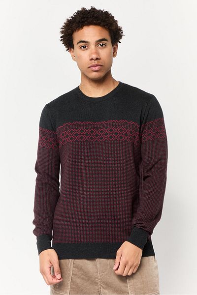 Harmont & Blaine Jeans Men Crew Neck Long Sleeve Christmas Patten Sweater, Multicolor